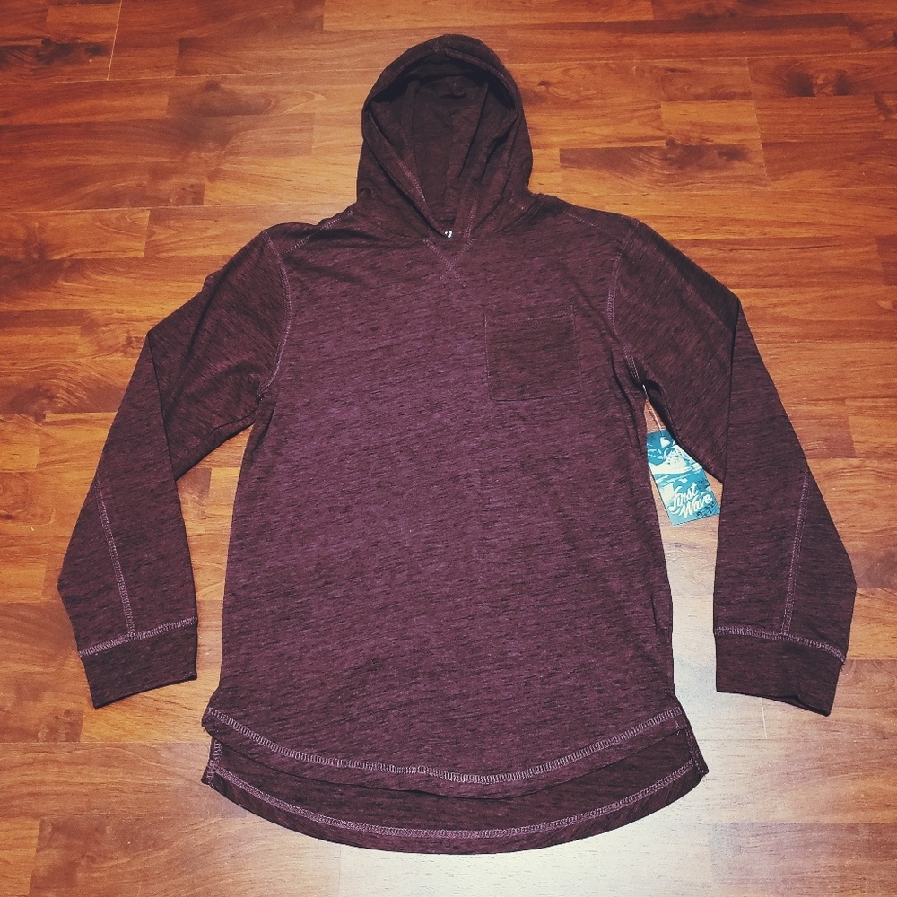 First Wave hooded long sleeve tee sz 14/16 L NWT